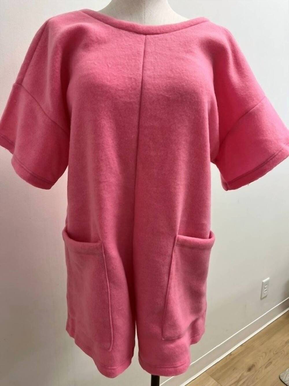 NEW BUCKETLIST women's v-back double brushed romper in pink
